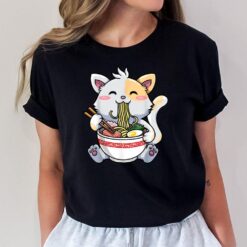 Kawaii Ramen Cat Japanese Anime Apparel Cute Noodle Women T-Shirt