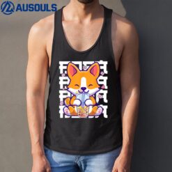 Kawaii Shiba Inu Dog Bubble Tea Boba Anime Gifts Girls ns Tank Top