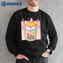 Kawaii Shiba Inu Dog Bubble Tea Boba Japan Corgi Sweatshirt