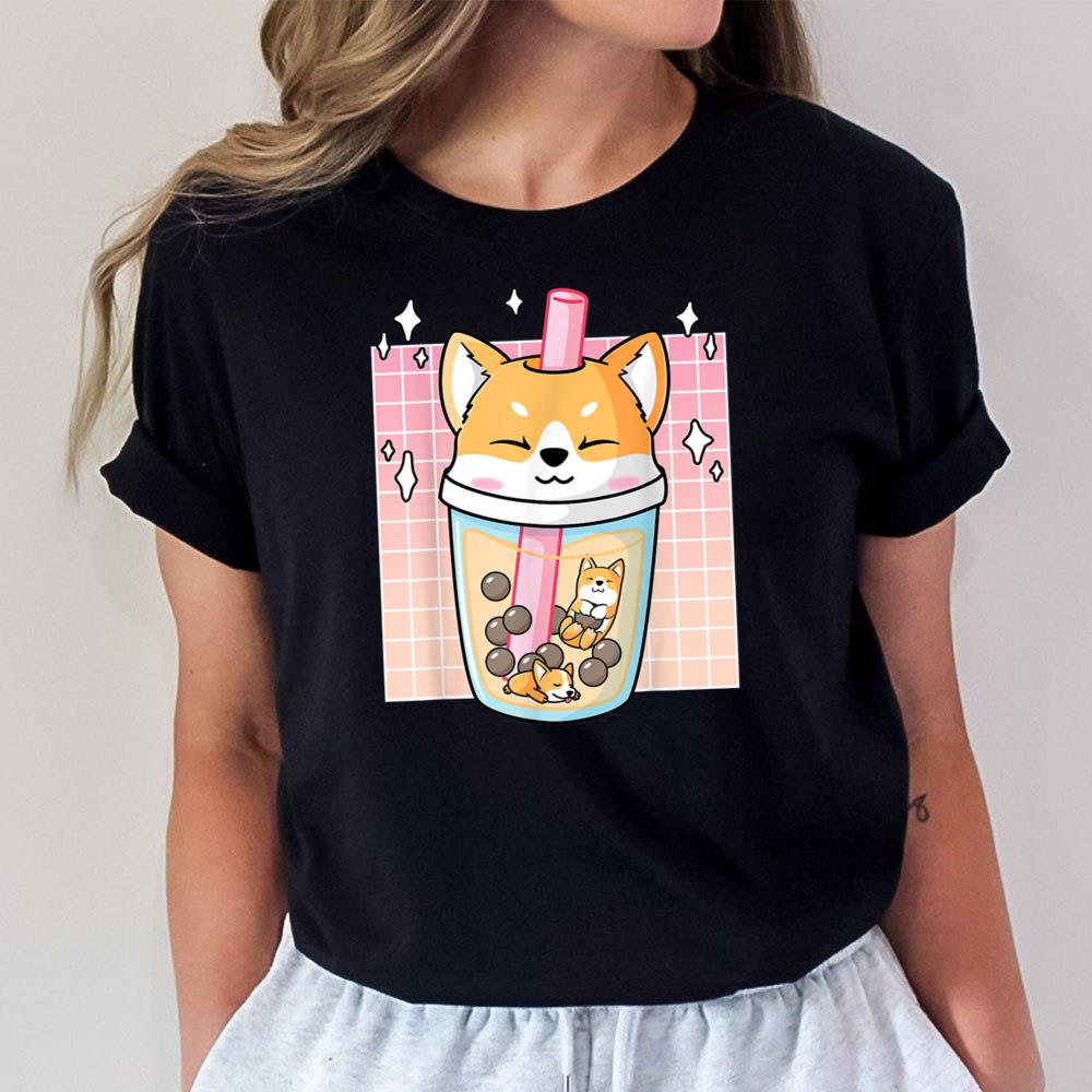 Kawaii Shiba Inu Dog Bubble Tea Boba Japan Corgi Unisex T-Shirt