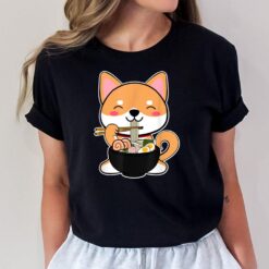 Kawaii Shiba Inu Eating Ramen  Cute Japanese Anime Dog Gift T-Shirt