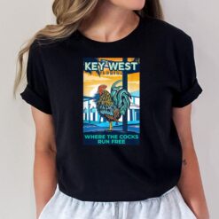 Key West Florida Rooster Funny Where The Chicken Run Free T-Shirt