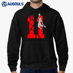 Kids 11 Year Old 11th Basketball Birthday PartyTheme Boys Girls Hoodie