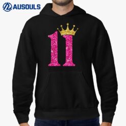 Kids 11 Year Old Gifts 11th Birthday Girl Golden Crown Party Hoodie