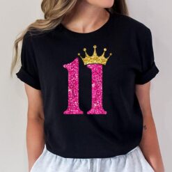 Kids 11 Year Old Gifts 11th Birthday Girl Golden Crown Party T-Shirt