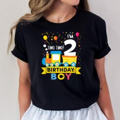 Kids 2 Year Old Birthday Boy Train 2nd Birthday Boy T-Shirt