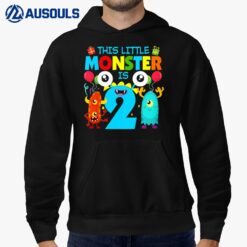 Kids 2 Year Old Gifts This Little Monster Is 2nd Birthday Boy Hoodie