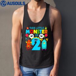 Kids 2 Year Old Gifts This Little Monster Is 2nd Birthday Boy Tank Top