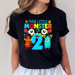 Kids 2 Year Old Gifts This Little Monster Is 2nd Birthday Boy T-Shirt
