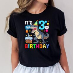 Kids 3 Year Old  3rd Birthday Boy Dino T Rex Dinosaur Gifts T-Shirt