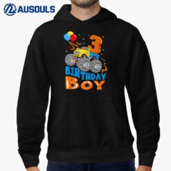 Kids 3 Year Old Gifts 3rd Birthday Boy Son Monster Truck Party Hoodie