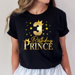 Kids 3 Years Old Birthday Prince 3rd Birthday Little Boy T-Shirt