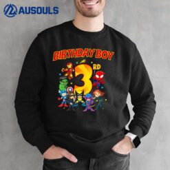 Kids 3rd Third Birthday Boy  Superhero Super Hero Party Sweatshirt