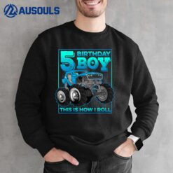 Kids 5 Year Old  5th Birthday Boys Kids Monster Truck Car Sweatshirt