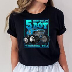 Kids 5 Year Old  5th Birthday Boys Kids Monster Truck Car T-Shirt
