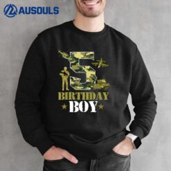 Kids 5th Birthday Military Themed Camo Boys 5 Yrs Old Soldier Sweatshirt