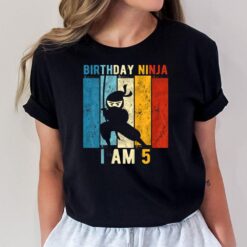 Kids 5th Birthday Ninja 5 Year Old Birthday T-Shirt