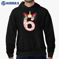 Kids 6 Year Old Gifts 6th Birthday Girls Unicorn Face Flower Hoodie
