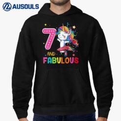 Kids 7 Year Old Gifts 7 And Fabulous Unicorn Rainbow 7th Birthday Hoodie