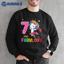 Kids 7 Year Old Gifts 7 And Fabulous Unicorn Rainbow 7th Birthday Sweatshirt