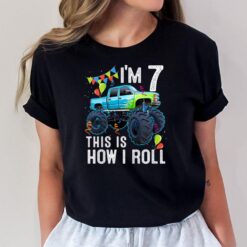 Kids 7 Year Old Gifts 7th Birthday Boy Kids Toddler Monster Truck T-Shirt