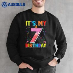 Kids 7 Years Old Gifts It's My 7th Birthday Doughnut Girl Kids Sweatshirt