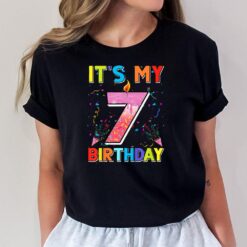 Kids 7 Years Old Gifts It's My 7th Birthday Doughnut Girl Kids T-Shirt