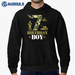 Kids 7th Birthday Military Themed Camo Boys 7 Yrs Old Soldier Hoodie