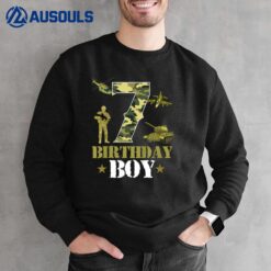 Kids 7th Birthday Military Themed Camo Boys 7 Yrs Old Soldier Sweatshirt