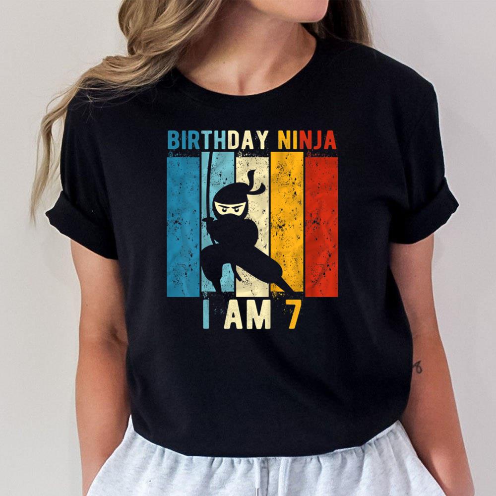 Kids 7th Birthday Ninja 7 Year Old Birthday Unisex T-Shirt