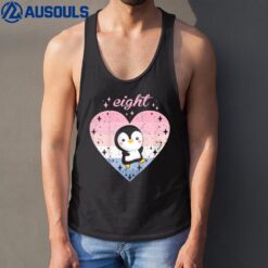 Kids 8 Year Old Cute Penguin Birthday Girl 8th B-day Tank Top