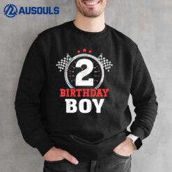 Kids Birthday Boy 2 Two Race Car 2nd Birthday Racing Car Driver Sweatshirt