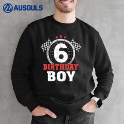 Kids Birthday Boy 6 Race Car 6th Birthday Racing Car Driver Sweatshirt