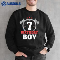 Kids Birthday Boy 7 Race Car 7th Birthday Racing Car Driver Sweatshirt