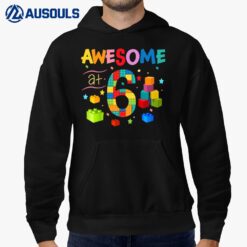 Kids Building Blocks Brick 6th Birthday  6 Year Old Boy Gift Hoodie