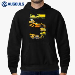 Kids Construction Truck 5th Birthday 5 Years Old Boys Hoodie