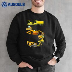 Kids Construction Truck 5th Birthday 5 Years Old Boys Sweatshirt