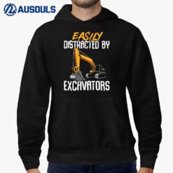 Kids Construction Vehicle Boys Easily Distracted By Excavators Hoodie