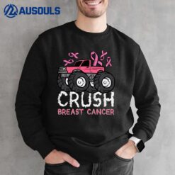 Kids Crush Breast Cancer Awareness Monster Truck Toddler Boy Kids Sweatshirt
