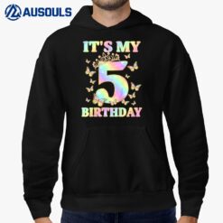 Kids Cute 5 Years Old Girl Funny Butterfly It's My 5th Birthday Hoodie