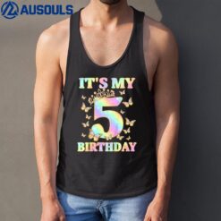Kids Cute 5 Years Old Girl Funny Butterfly It's My 5th Birthday Tank Top