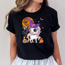 Kids Cute Unicorn Witch Hat Pumpkin Halloween Little Girls Kid T-Shirt