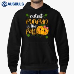 Kids Cutest Pumpkin In The Patch Halloween Fall Girls Toddlers Hoodie