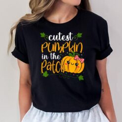 Kids Cutest Pumpkin In The Patch Halloween Fall Girls Toddlers T-Shirt