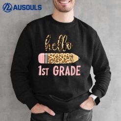 Kids First Day Of School Girls Back To School Hello 1St Grade Sweatshirt