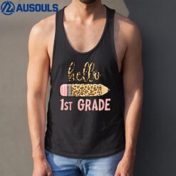 Kids First Day Of School Girls Back To School Hello 1St Grade Tank Top