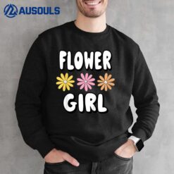 Kids Flower Girl - Cute Pretty Floral Simple Little Girls Pink Sweatshirt