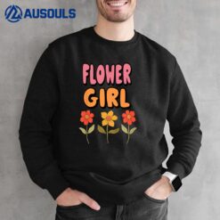 Kids Flower Girl - Cute Pretty Floral Simple Little Girls Sweatshirt