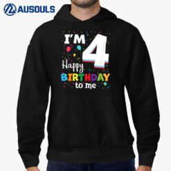 Kids Four 4yr 4th Birthday Happy Birthday Boy 4 Years Old Hoodie