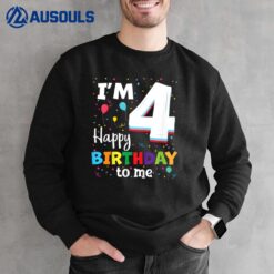 Kids Four 4yr 4th Birthday Happy Birthday Boy 4 Years Old Sweatshirt